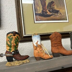 Western Cowboy Boot Figurines bundle